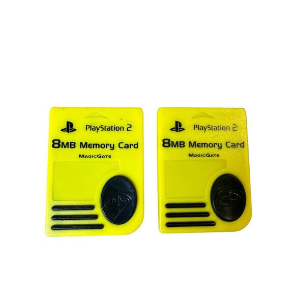 PlayStation 2 Memory Card 8MB Sony PS2 MagicGate Yellow Bundle of 3 Memory Cards - Picture 2 of 3
